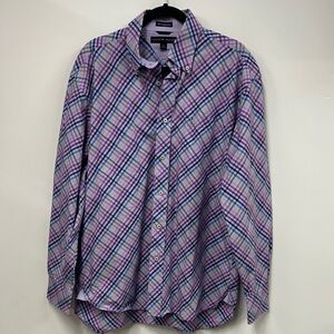 Tommy Hilfiger Purple Plaid Button-Down Shirt L